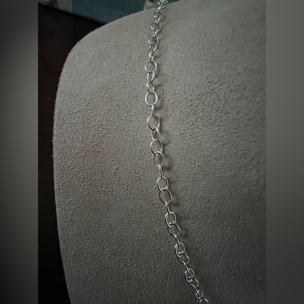 Sterling Silver Necklace with Chevron Pendant - Picture 4 of 8